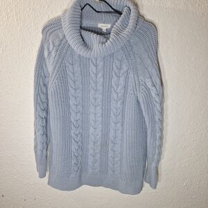 Chic Cowl Neck Sweater in Light Blue